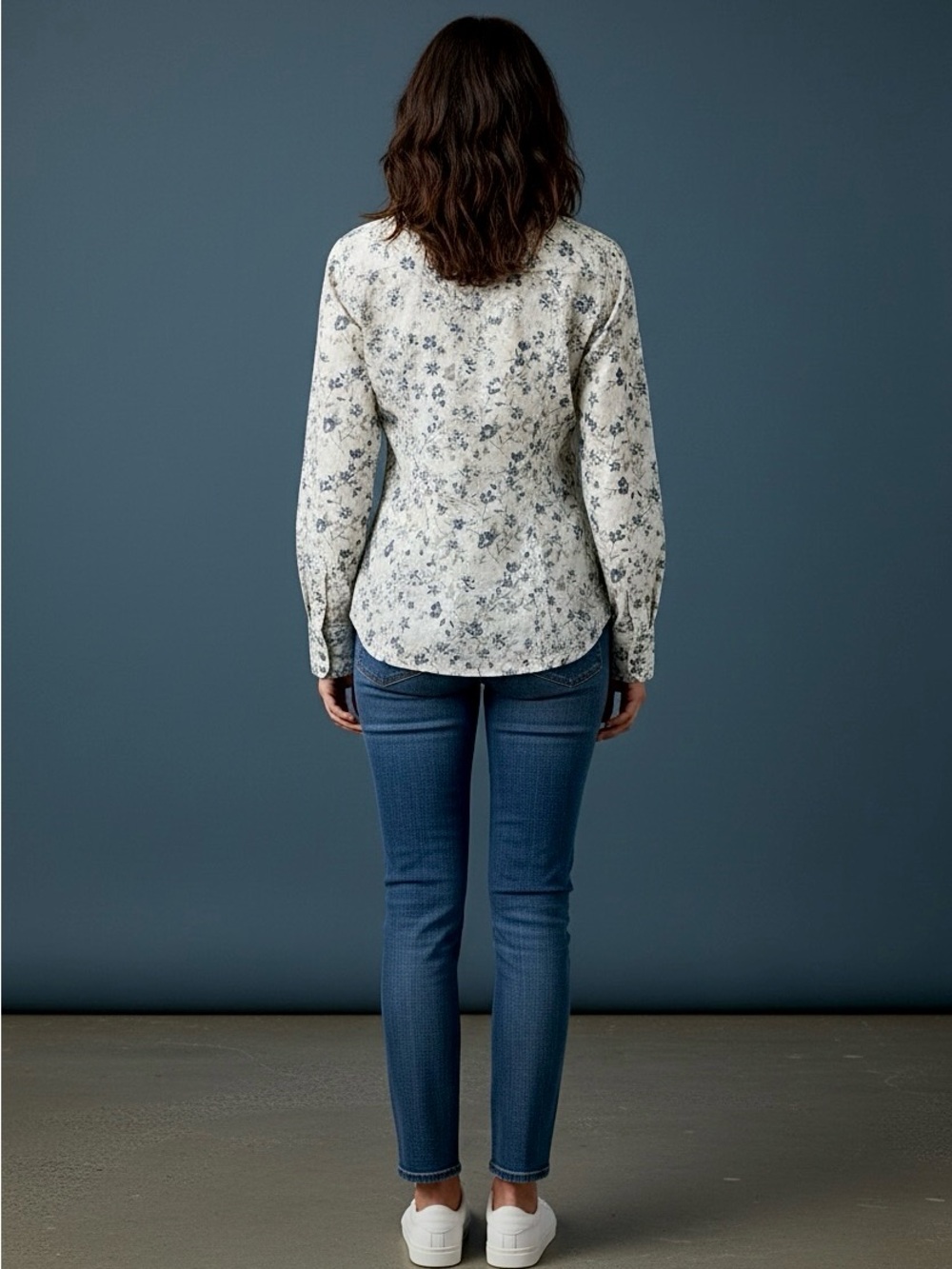 Levi's White & Blue Floral Pearl Snap Western Shirt | M - Picture 4 of 10